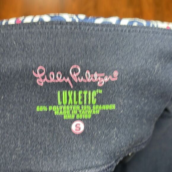 Lilly Pulitzer Weekender Luxletic Crop Leggings Bright Navy Star Crunch Small - Picture 4 of 7